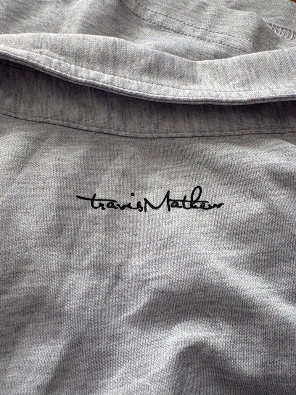 TravisMathew Men’s Heather Gray Polo with Subtle Chest Logo - Picture 7 of 7
